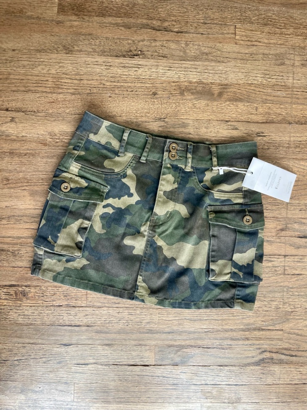 Camo Utility Mini Skirt - Green Camouflage